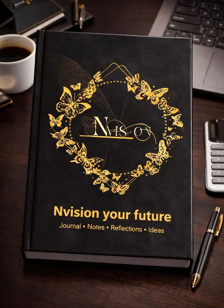 Nvision Your Future Black Hardcover Journal Matte